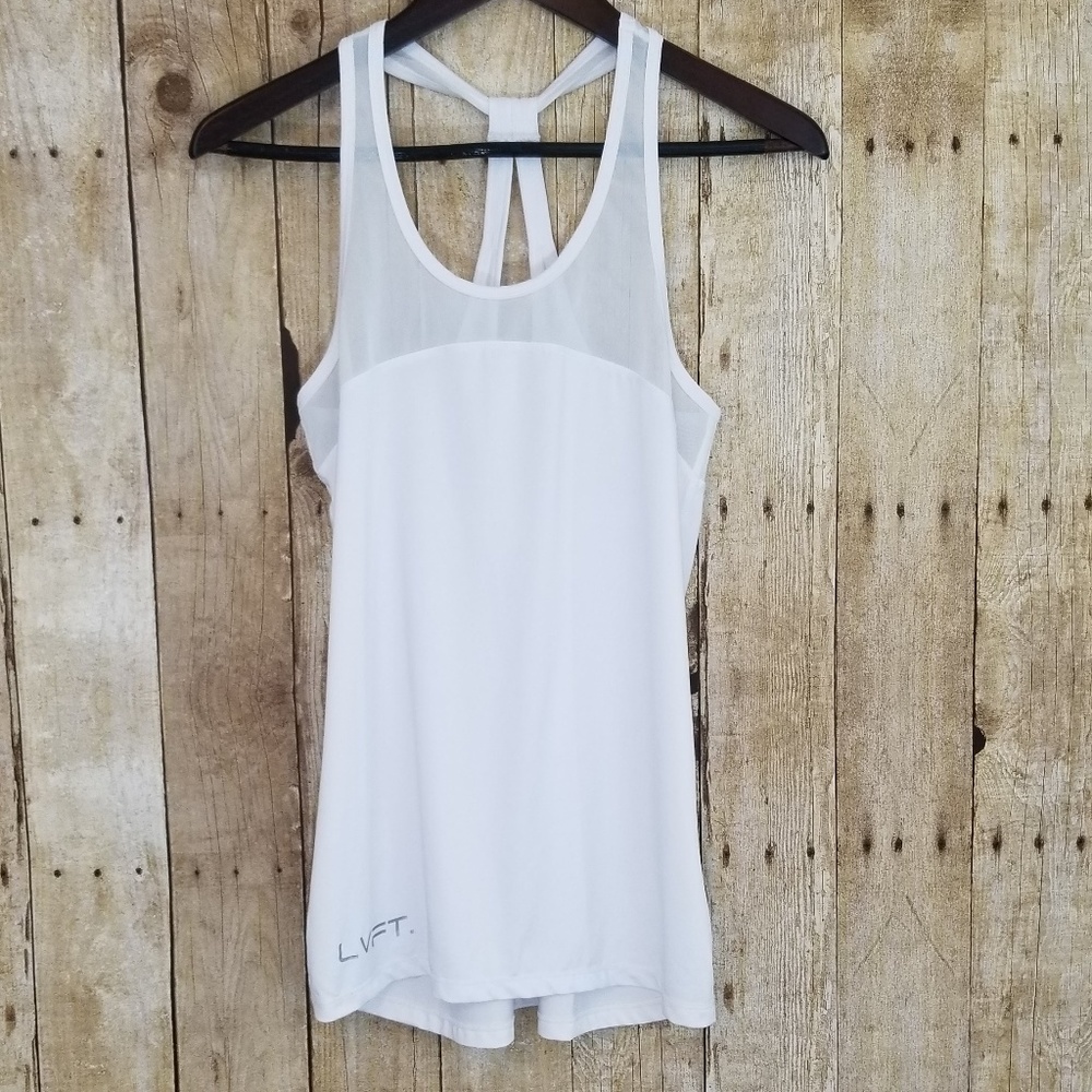 LVFT White Mesh Panel Racerback Tank (M)